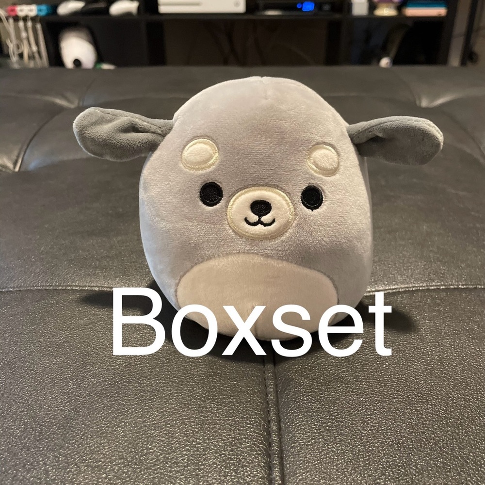 Squishmallows Brian 5” Gray and Cream Stuffed Dog